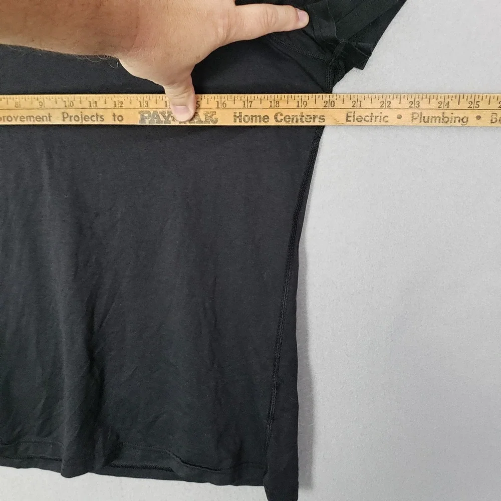 Nike Dri-Fit Tee Shirt Solid Black Casual Basic Swoosh Logo Workout Gym Size L